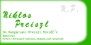 miklos preiszl business card
